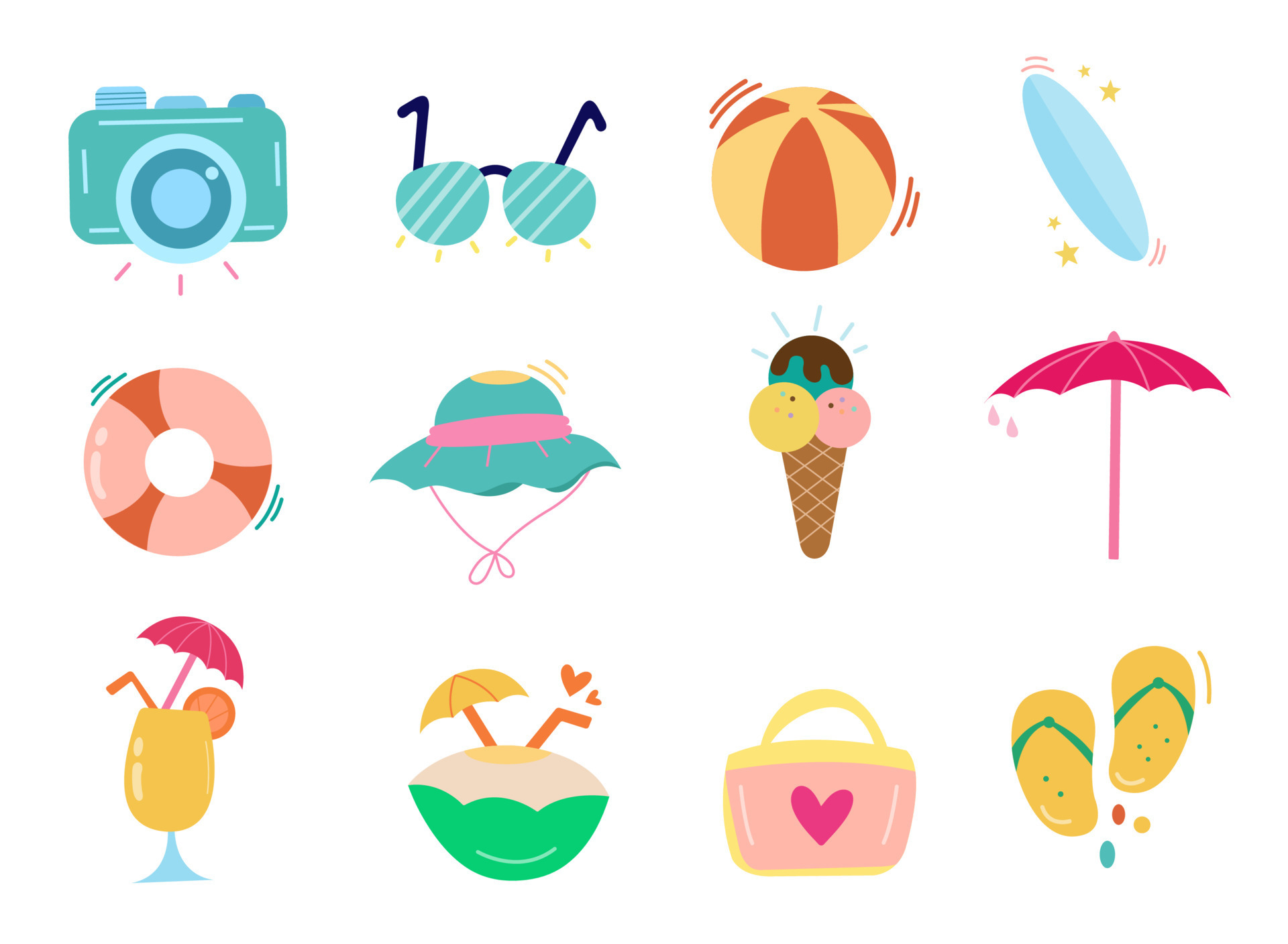 Vector illustration summer time element object for graphic designer ...