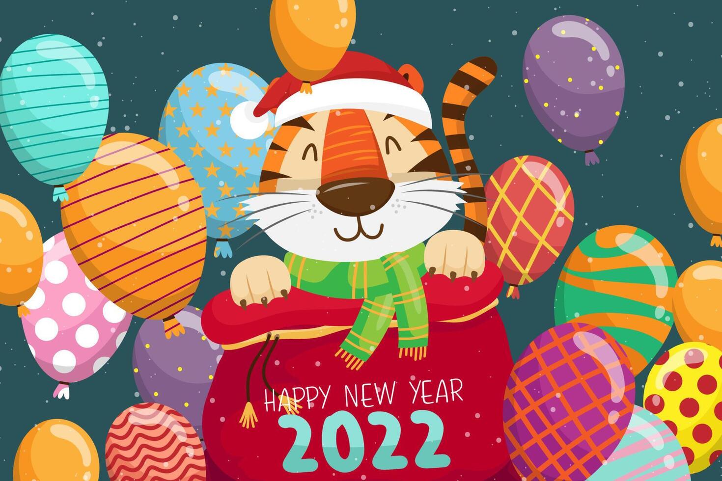 2022 Tiger Year typography design. Tiger is traditional elements and chinese zodiac. vector