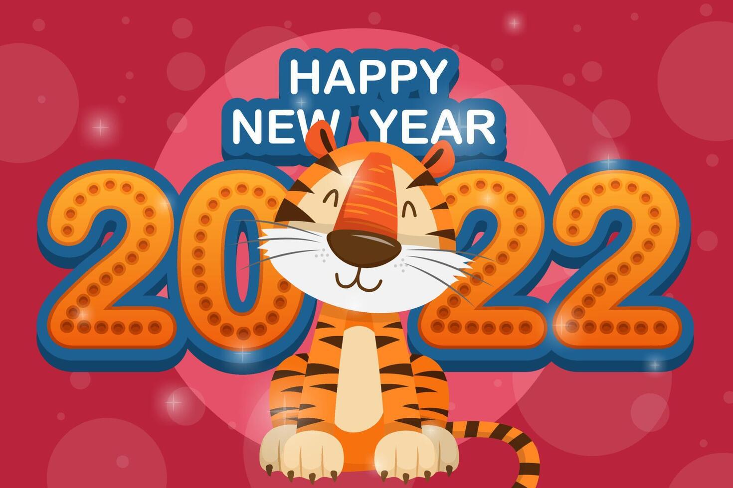 2022 Tiger Year typography design. Tiger is traditional elements and chinese zodiac. vector