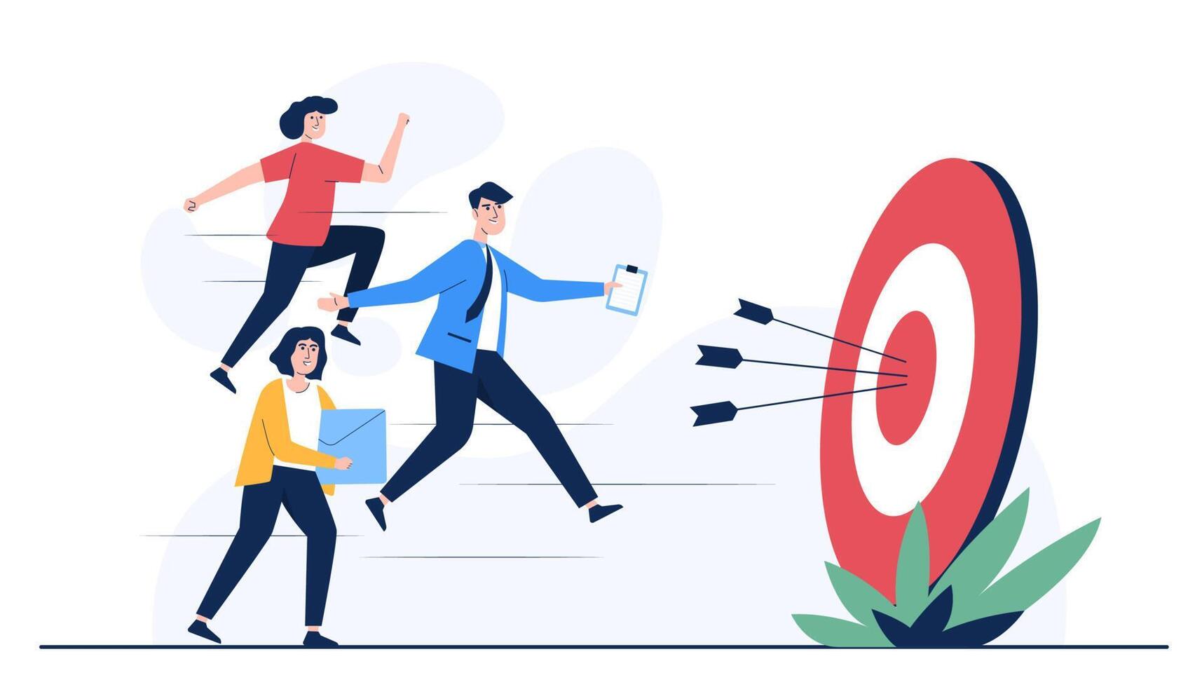 Concentration and focus on business goal or target, Business goal solution concept. vector