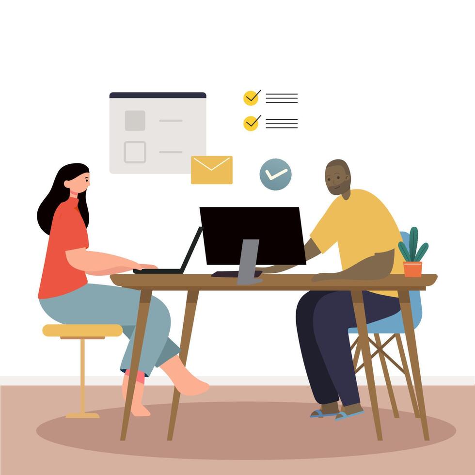 Back office to manage the business and various tasks to serve the company's customers vector