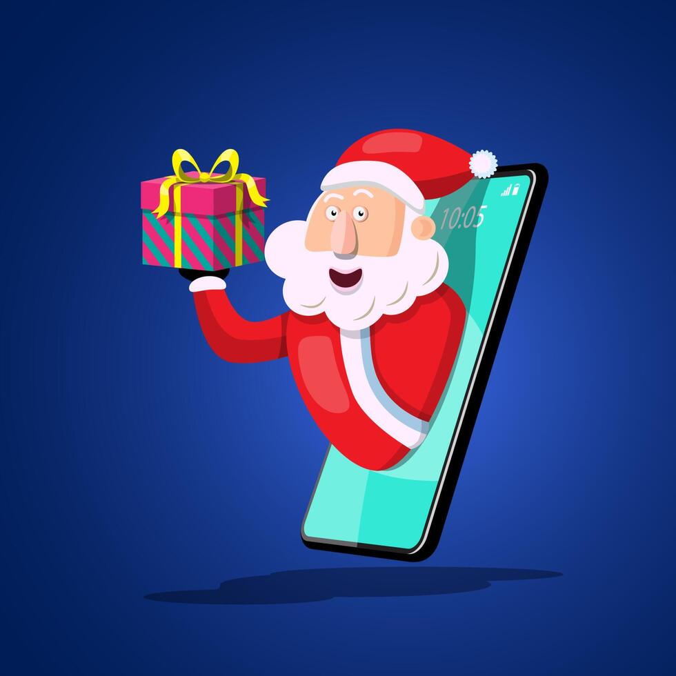 Merry Christmas and Happy New Year Online concept. vector