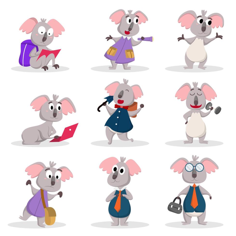 Set of animal with various activity for graphic design vector