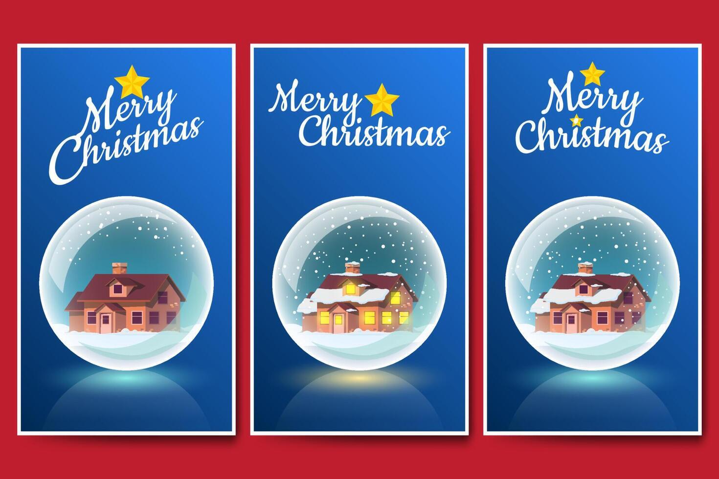 Christmas and New Year background banner. House in crystal balls ornament. vector