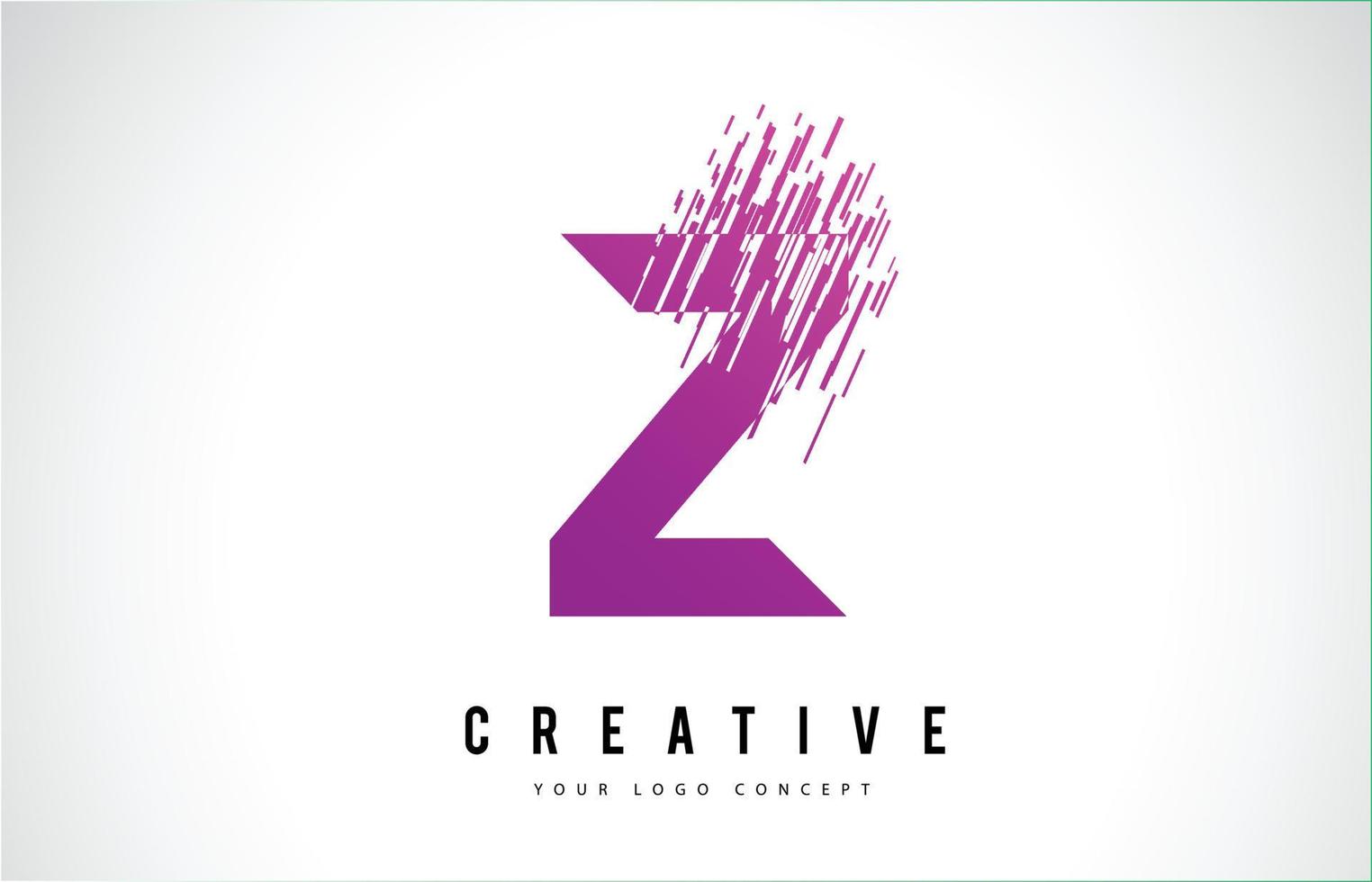 Z Letter Logo Design with Purple Colors vector