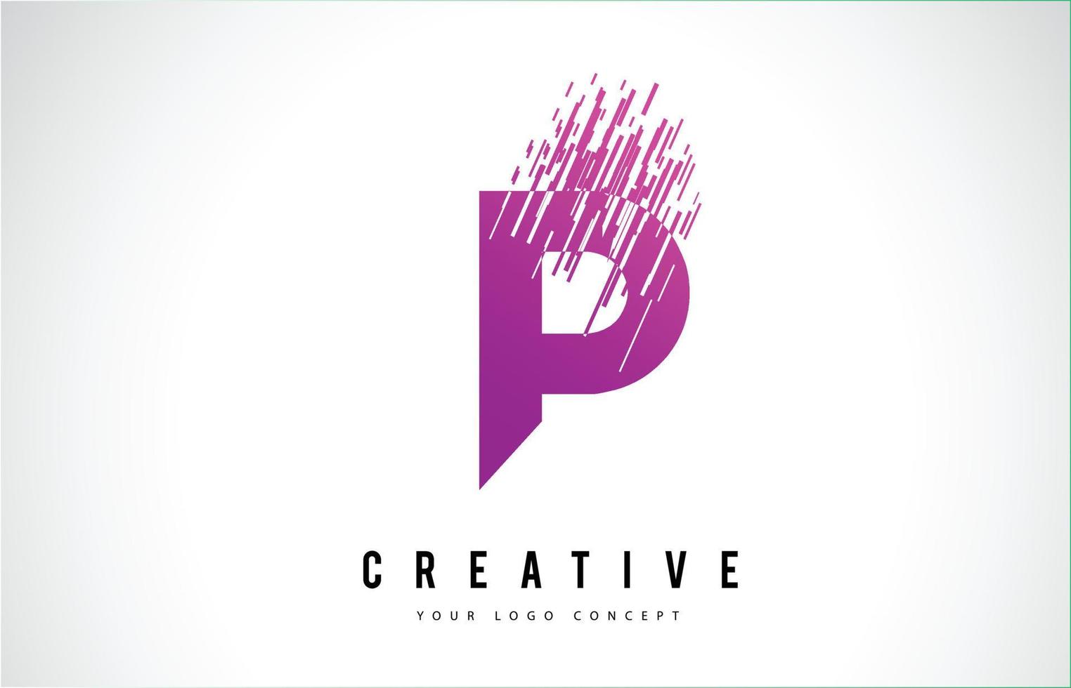 P Letter Logo Design with Purple Colors vector