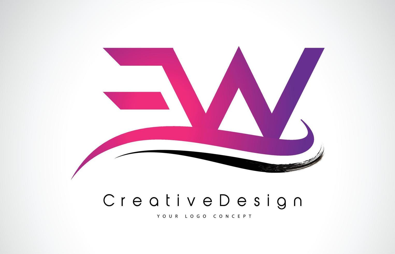 EW E W Letter Logo Design. Creative Icon Modern Letters Vector Logo.