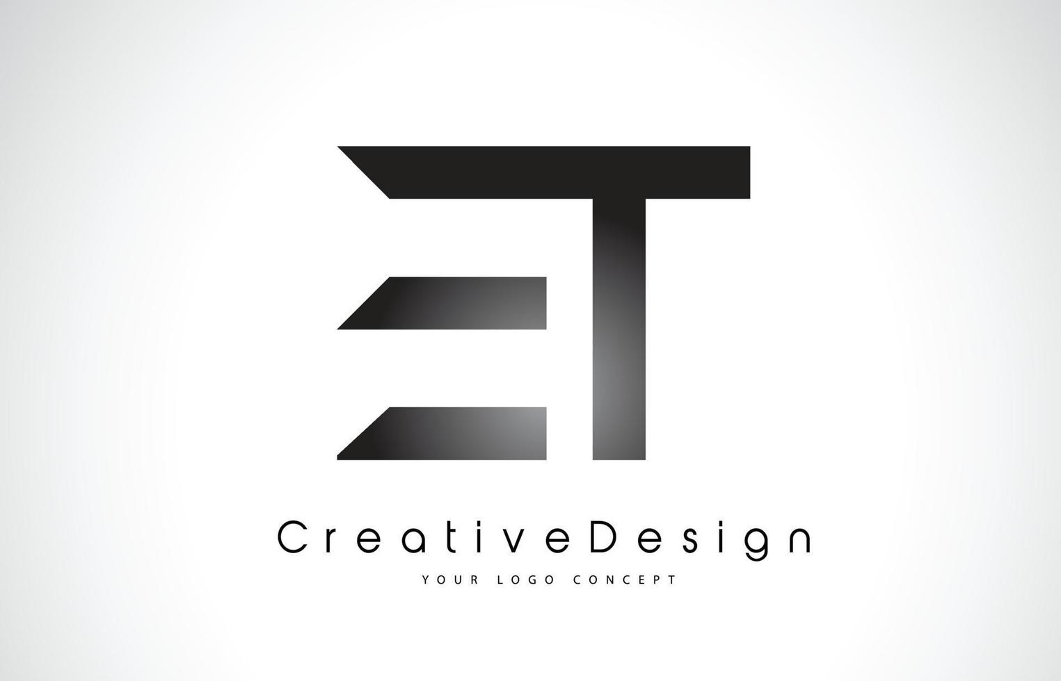 diseño del logotipo de la letra et et. icono creativo letras modernas vector logo.