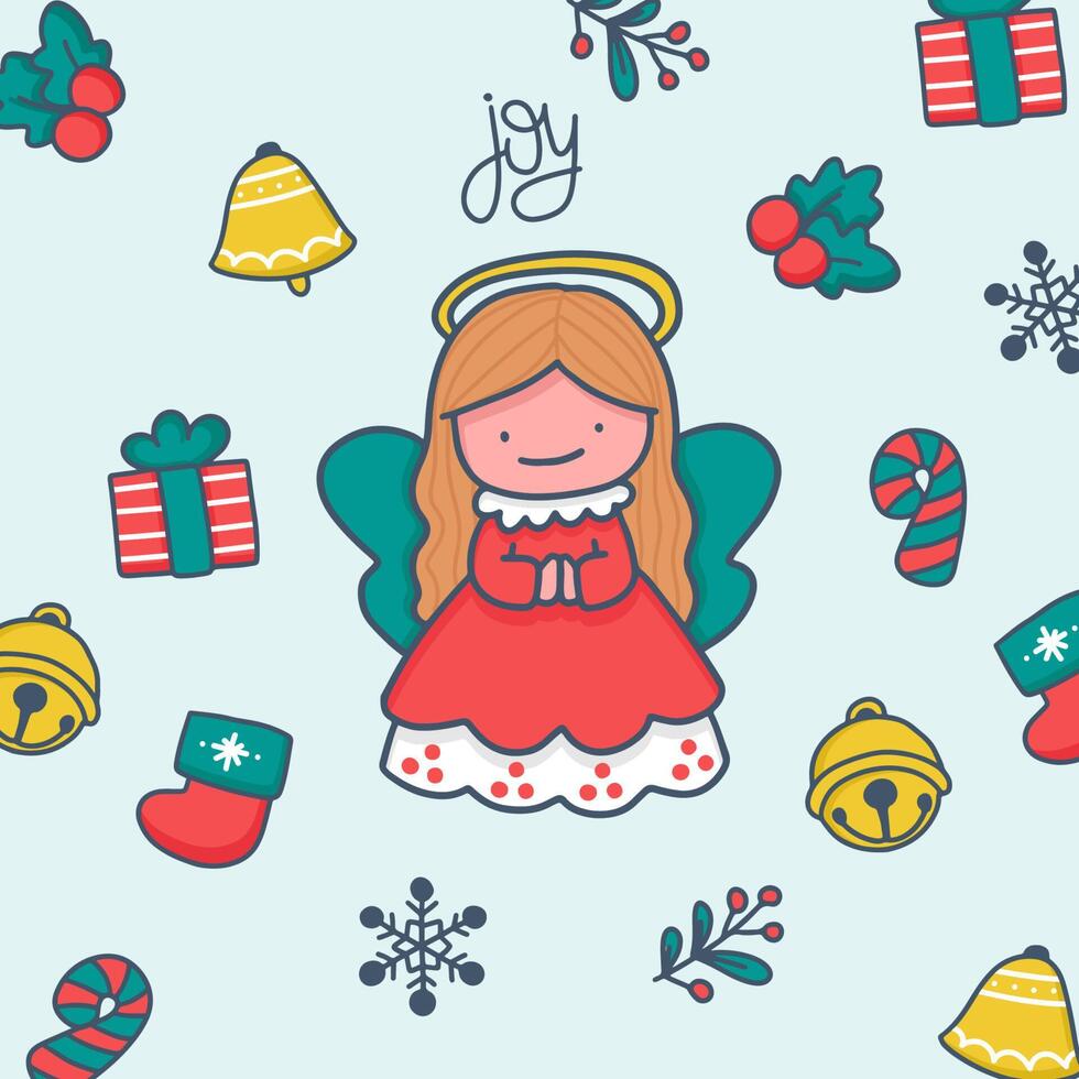 Collection element with ornament of Christmas theme Vector illustration