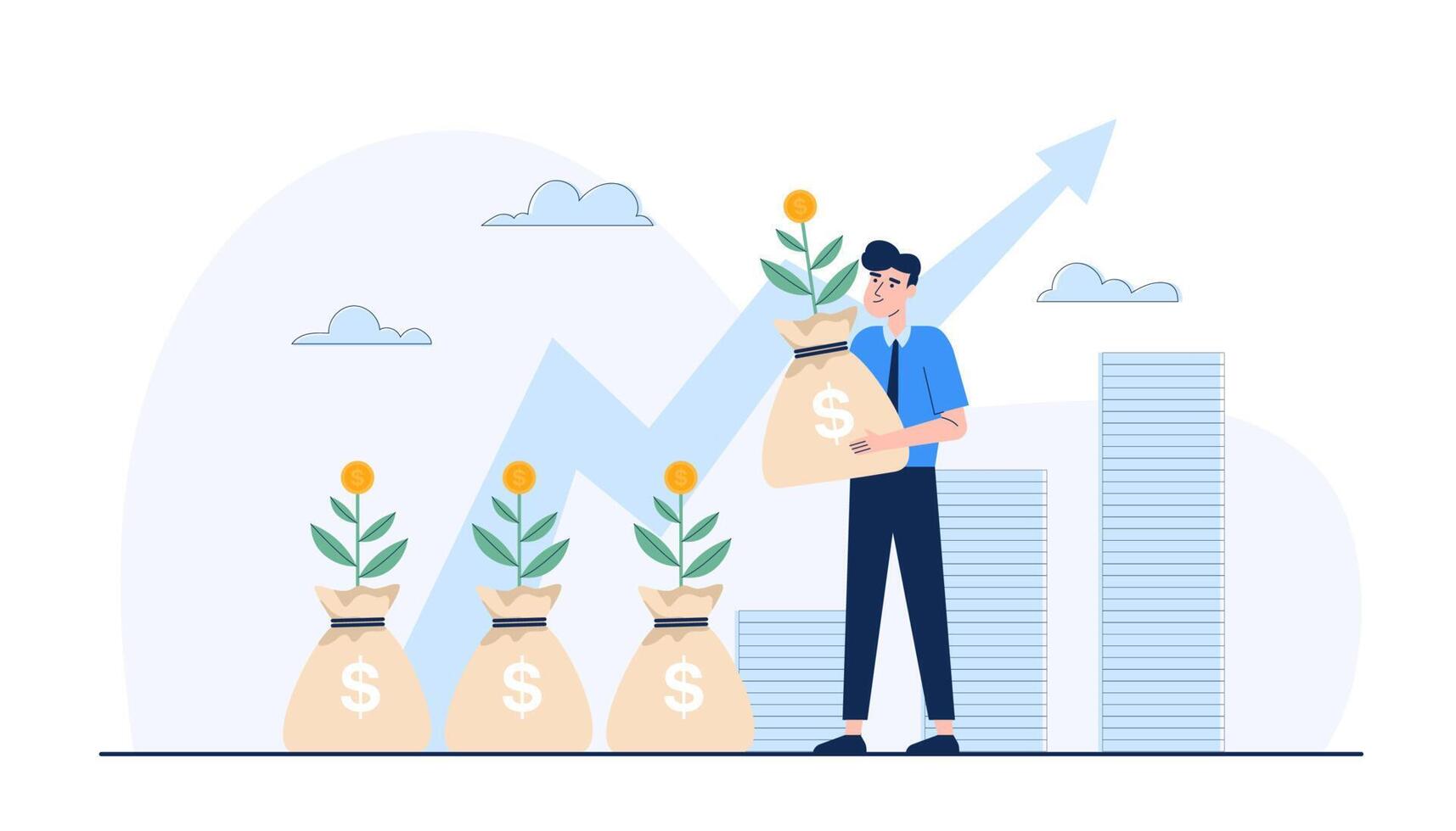 invertir en el mercado de valores es arriesgado. pero si se gestiona y predice correctamente, tendrá una alta tasa de crecimiento. vector