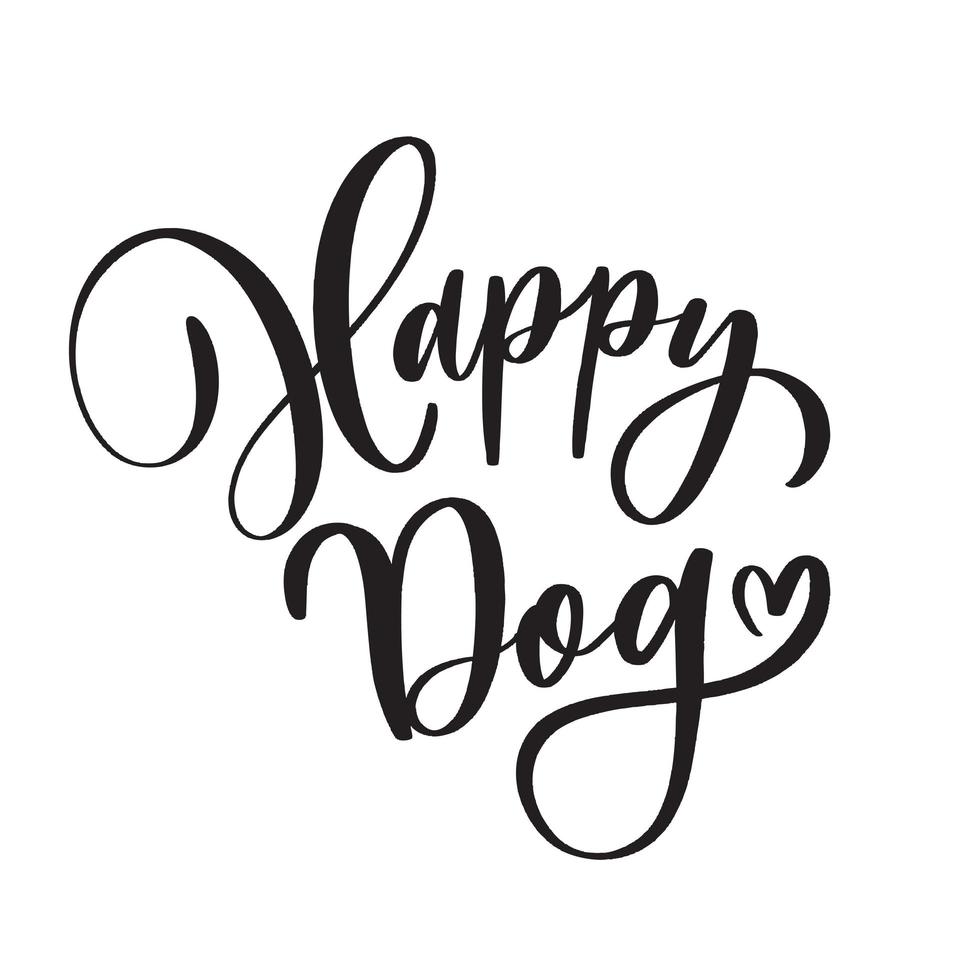 Happy Dog. Concept inscription typography design logo. vector