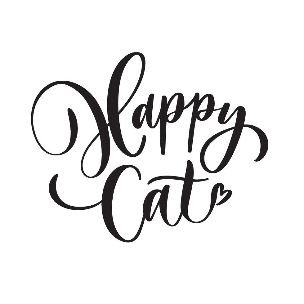 Happy Cat. Concept inscription typography design logo. vector