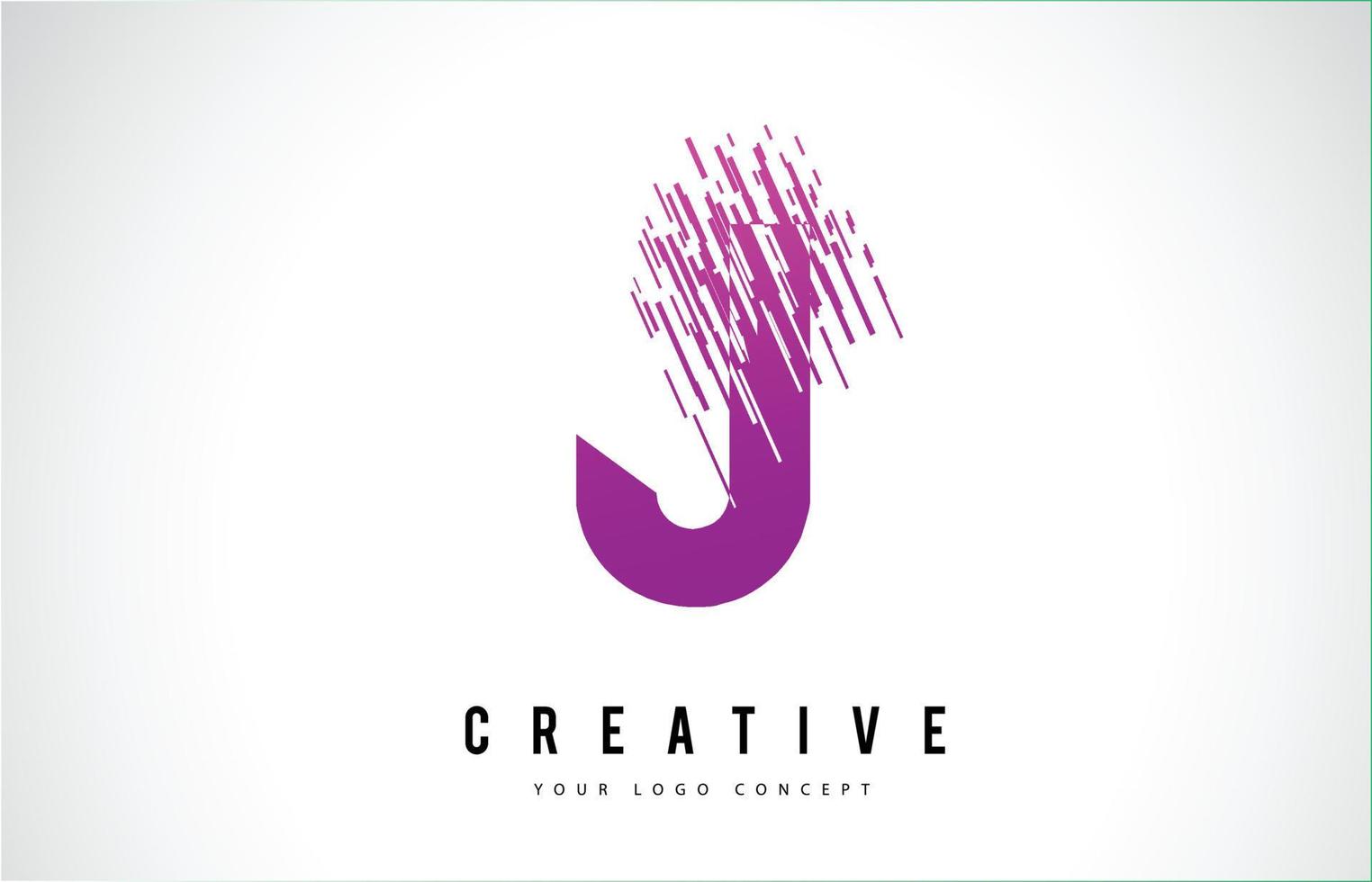J Letter Logo Design with Purple Colors vector
