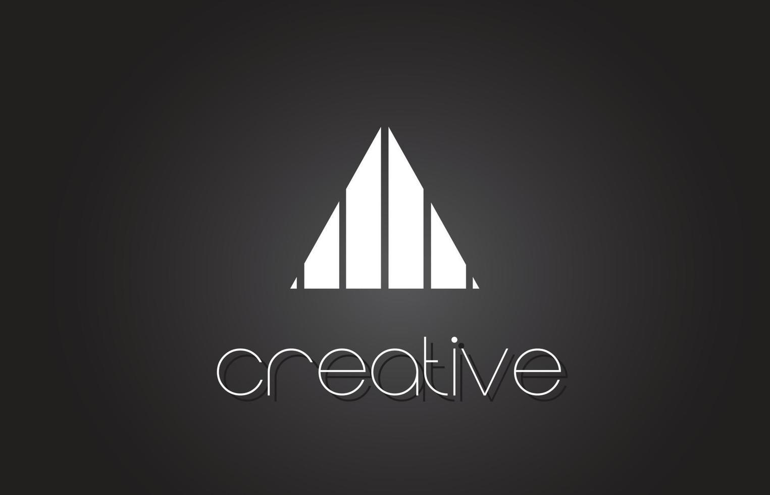 un diseño de logotipo de letra con líneas blancas y negras. vector