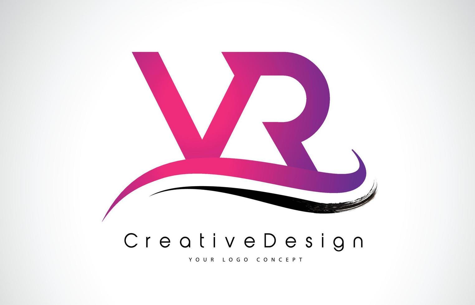 VR V R Letter Logo Design. Creative Icon Modern Letters Vector Logo.
