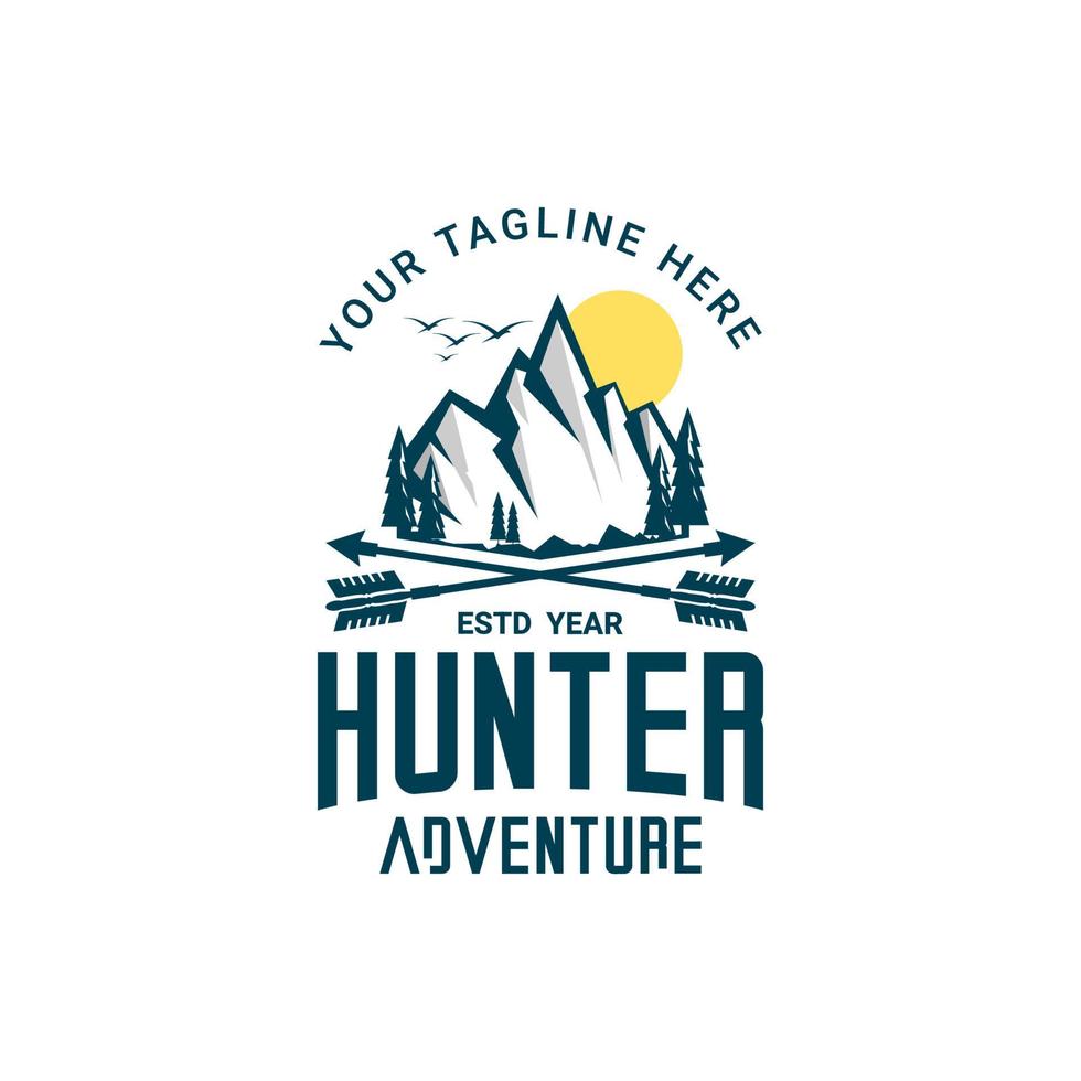 HUNTER ADVENTURE LOGO VECTOR ON WHITE BACKGROUND