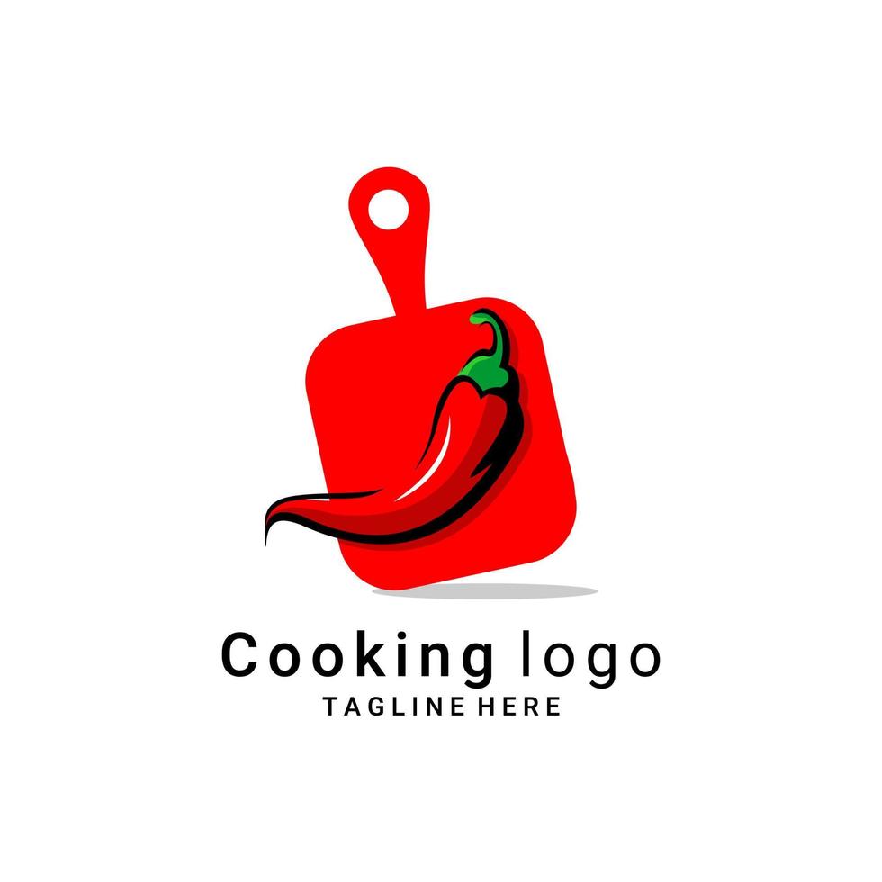 logotipo de cocina vectorial, logotipo de chile rojo vector