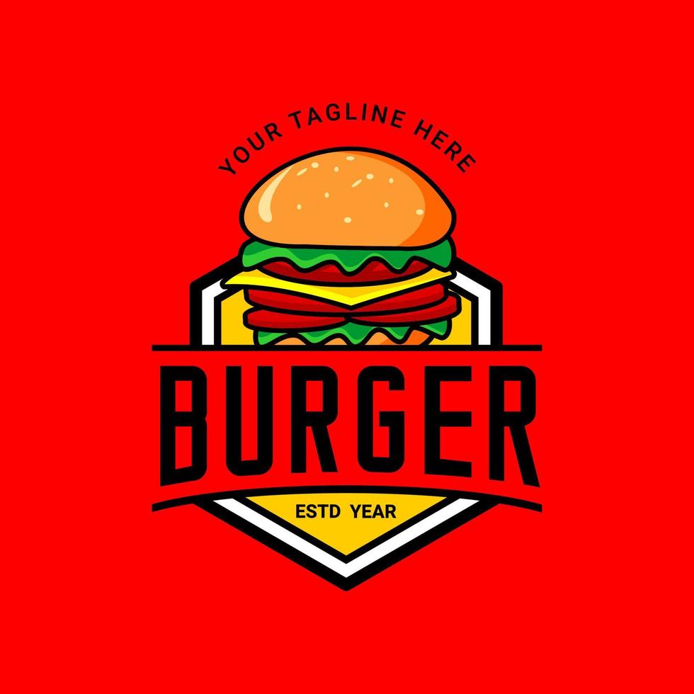 vector de logotipo grande de hamburguesa