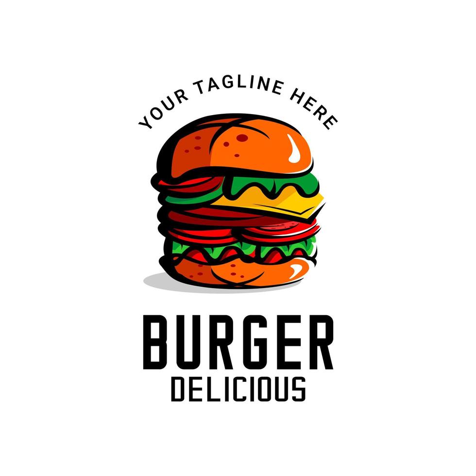 BURGER LOGO VECTOR ON WHITE BACKGROUND