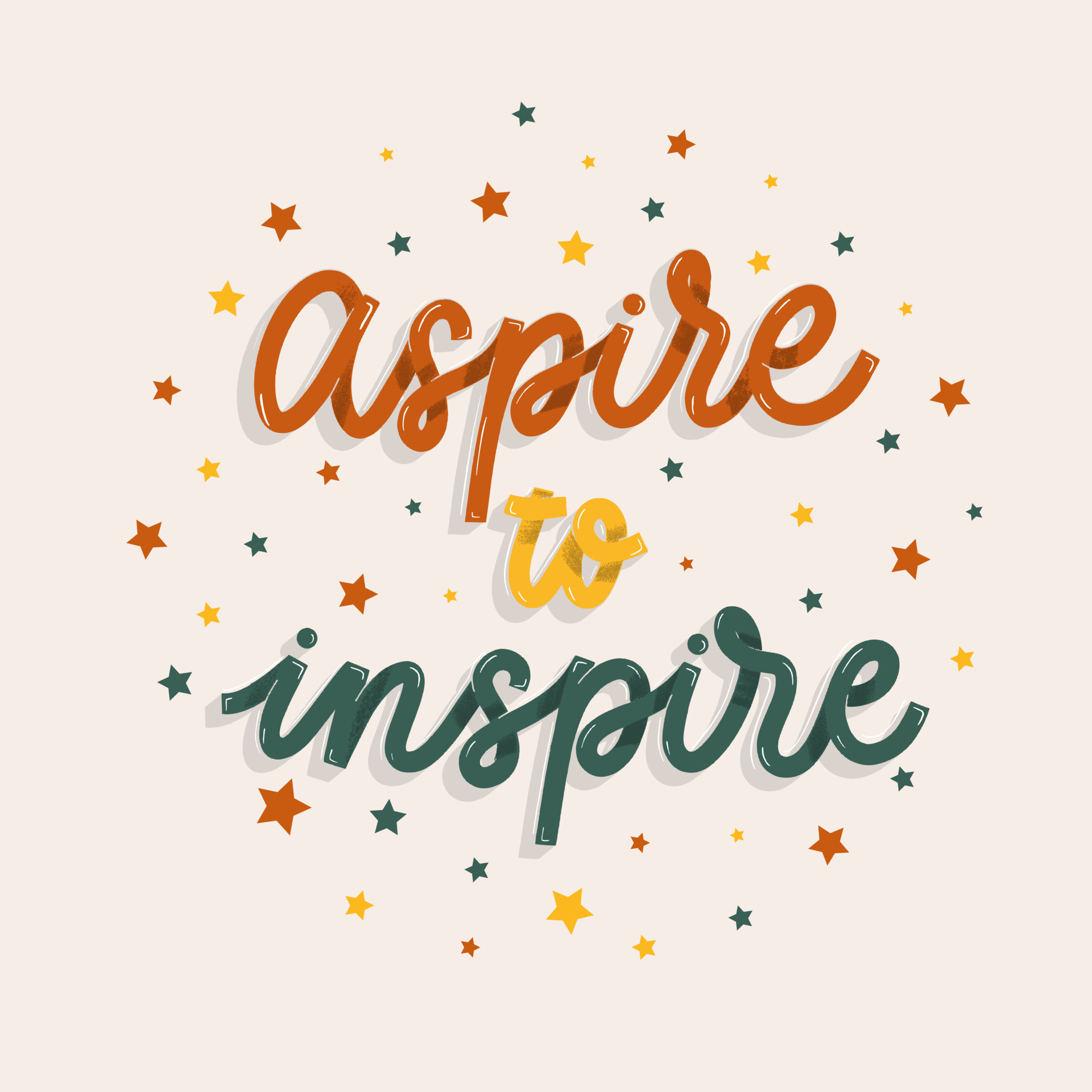 Aspire To Inspire Card With Calligraphy Hand Drawn Modern Lettering aspire-to-inspire-card-with-calligraphy-hand-drawn-modern-lettering