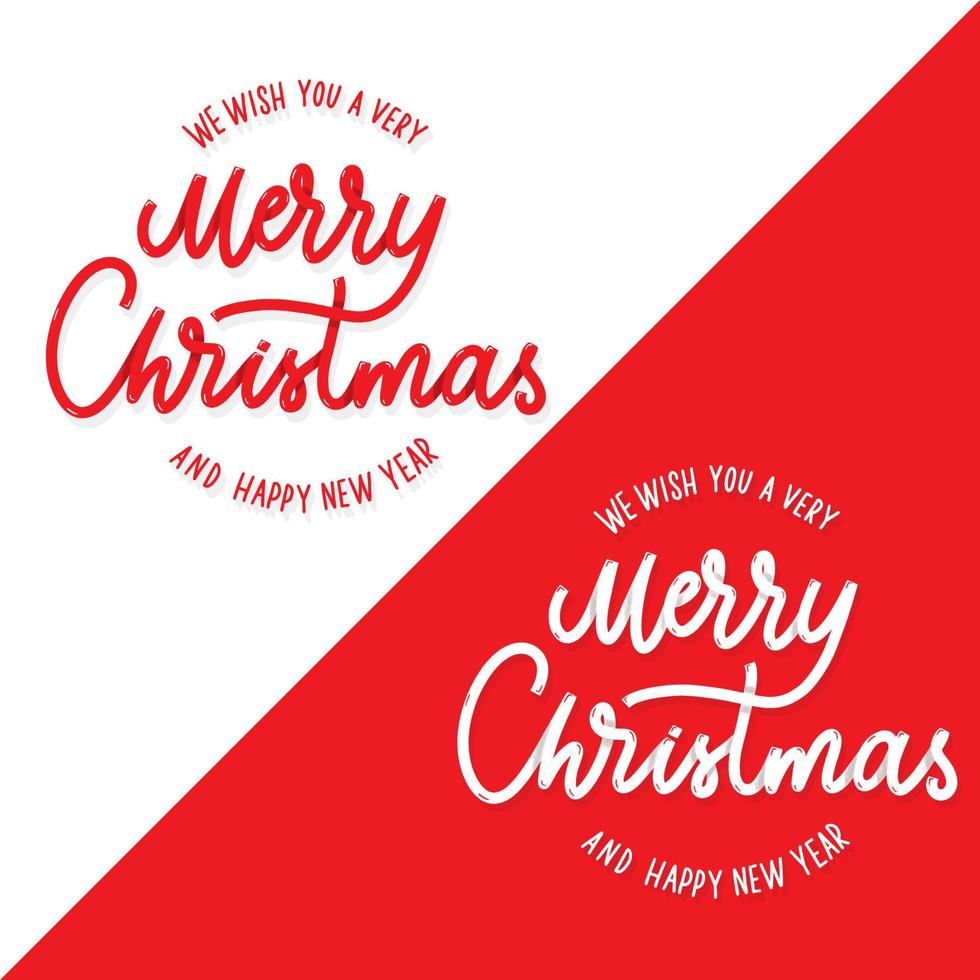 We wish you a very Merry Christmas and Happy New year lettering. vector