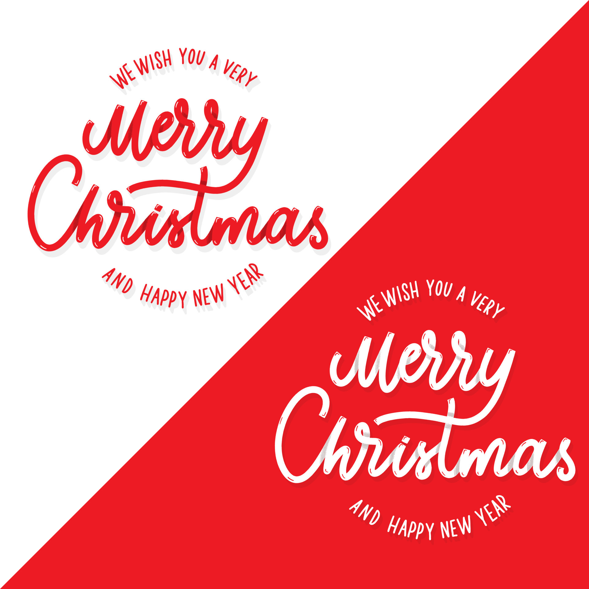 We wish you a very Merry Christmas and Happy New year lettering