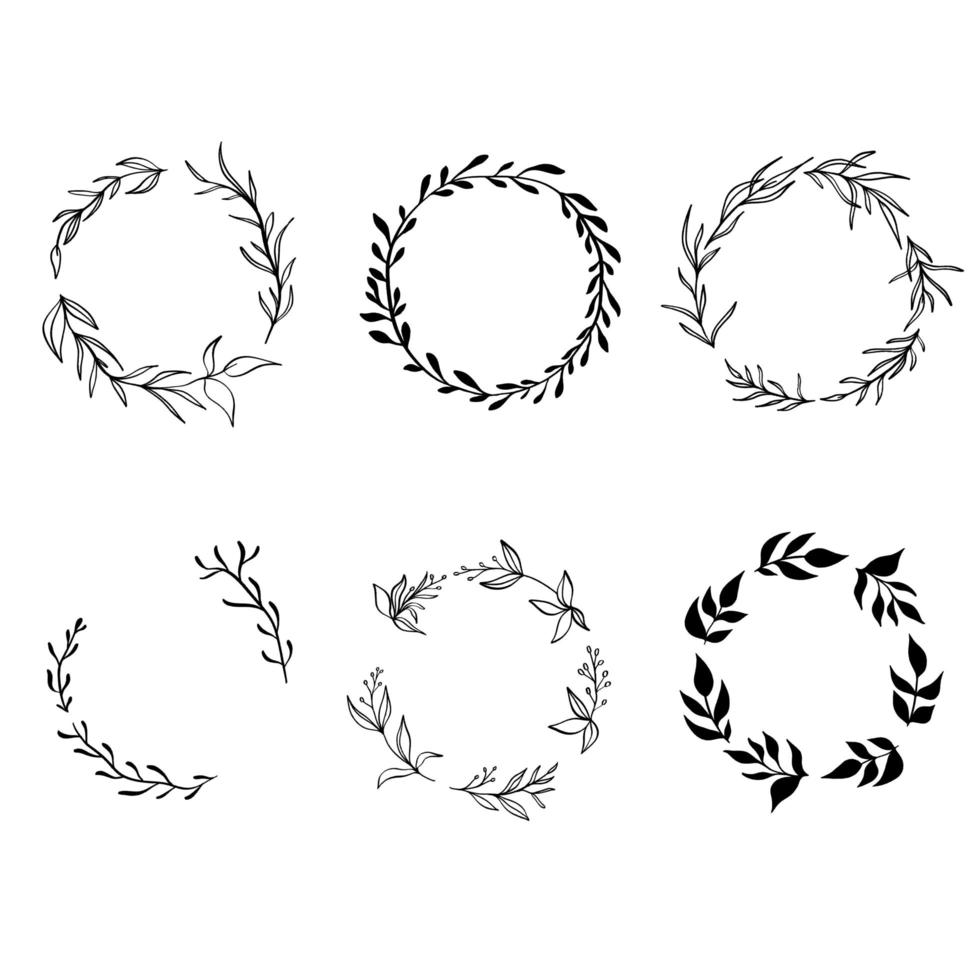 Wreath - sketch drawn vector. vector