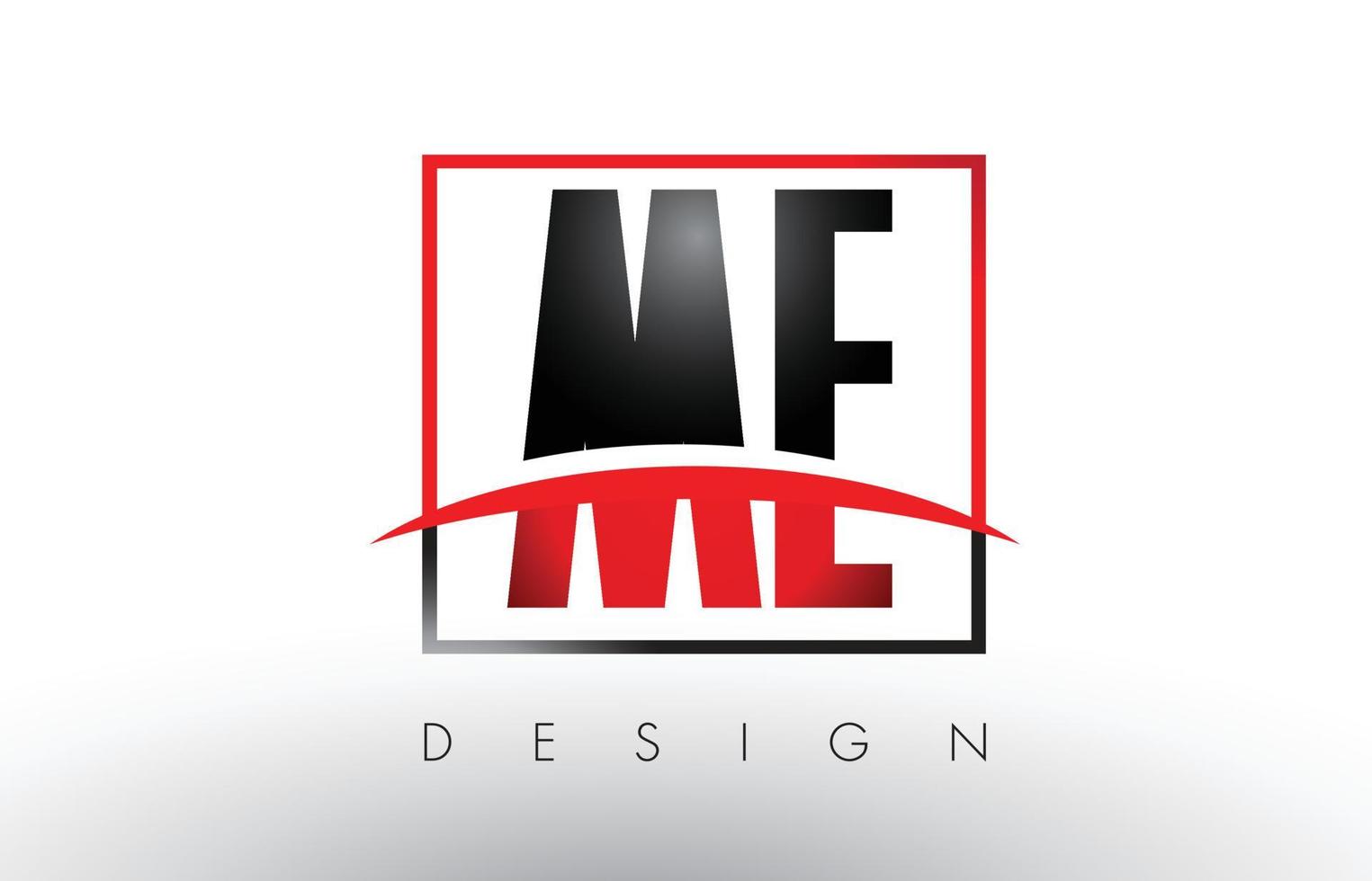 ME M E Logo Letters with Red and Black Colors and Swoosh. vector