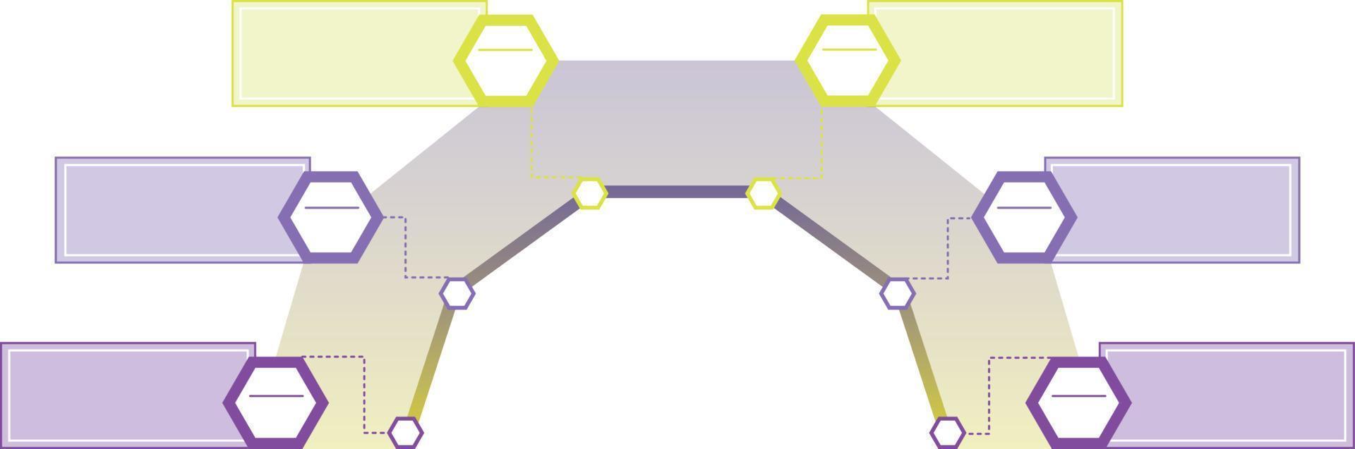 Infographics for writing ideas, achieving goals, solving problems. For office, school, business. Purple-yellow scheme. Honeycomb. Lines and blocks. Flat vector illustration