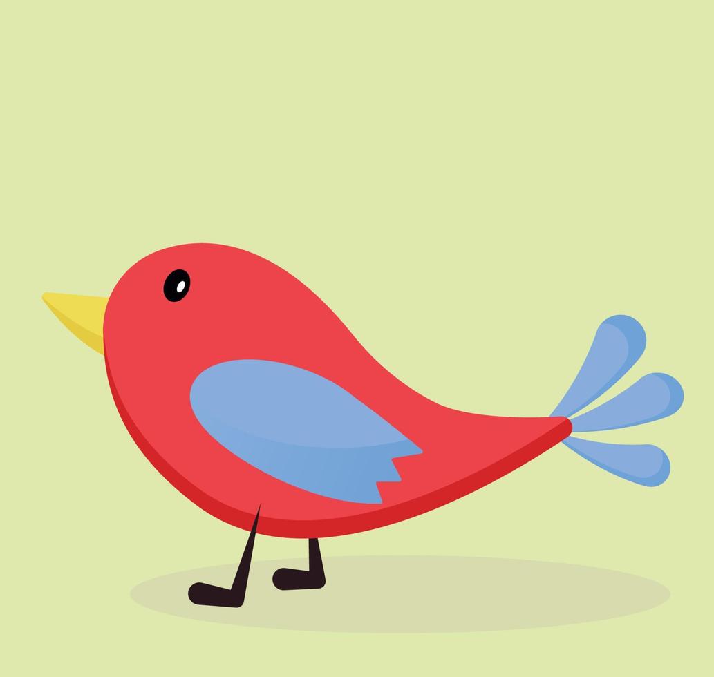 Cute bright bird. Simple baby illustration. Cartoon. Flat vector illstration