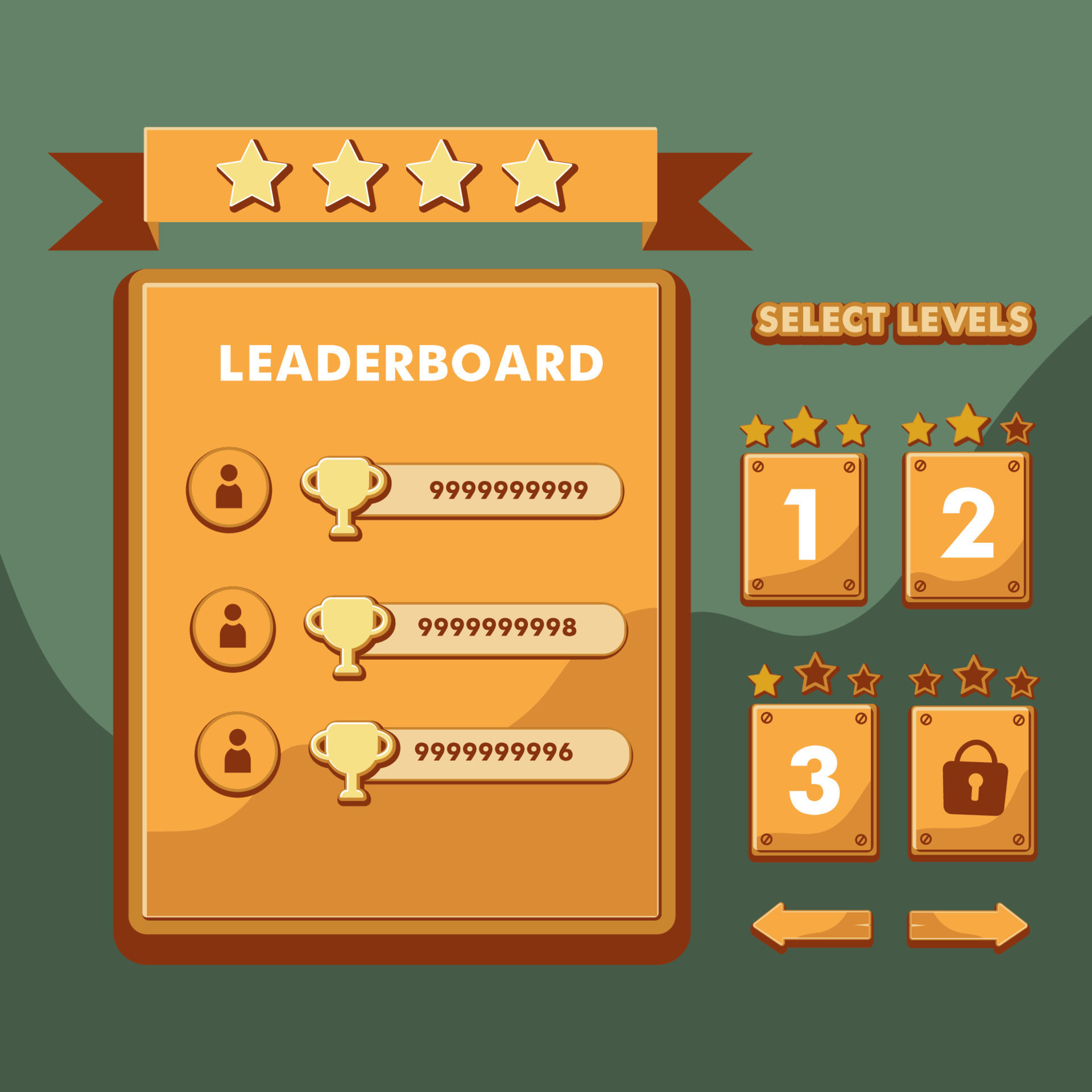 Free Vector  Cartoon leaderboard template for game