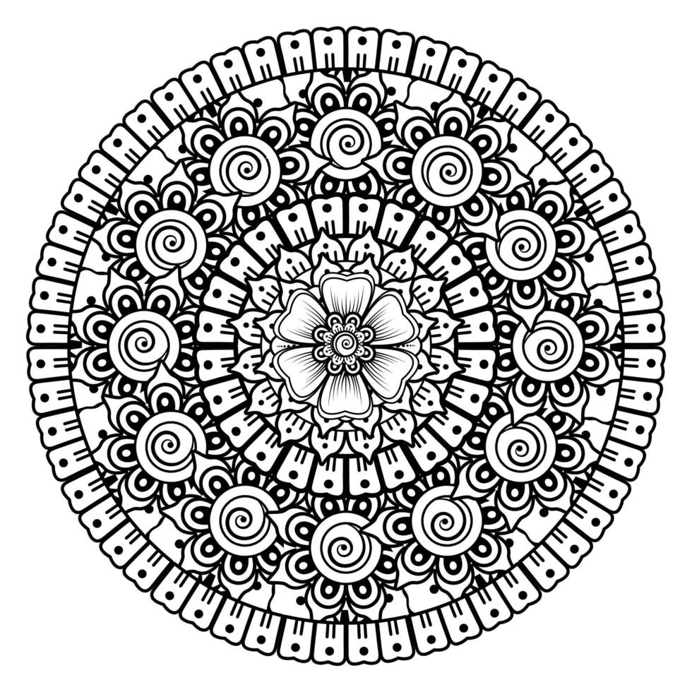 flor mehndi para henna, mehndi, tatuaje, decoración. ornamento decorativo en estilo étnico oriental. vector