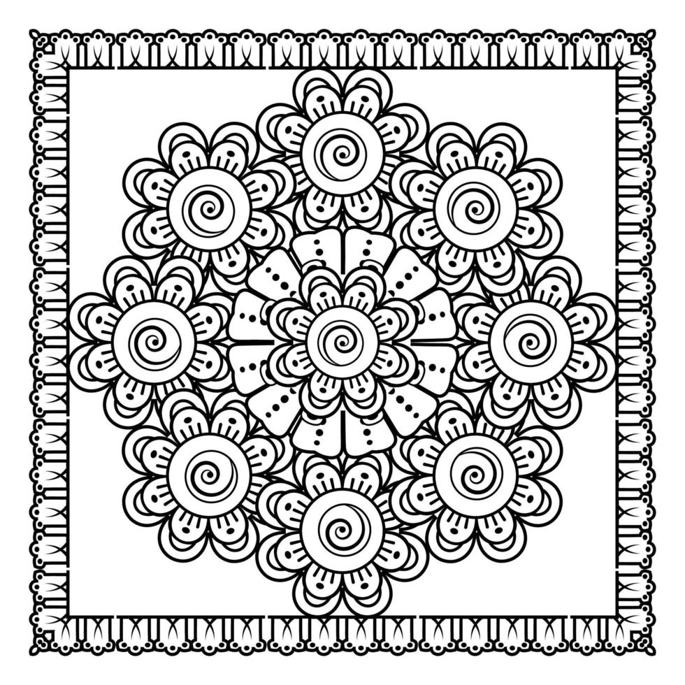 flor mehndi para henna, mehndi, tatuaje, decoración. ornamento decorativo en estilo étnico oriental. vector