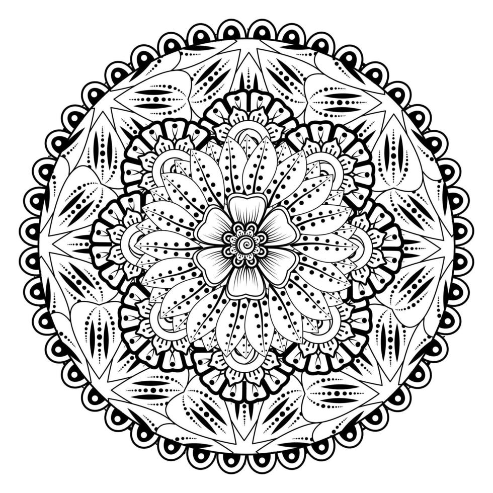 Mehndi flower for henna, mehndi, tattoo, decoration. Decorative ornament in ethnic oriental style. vector