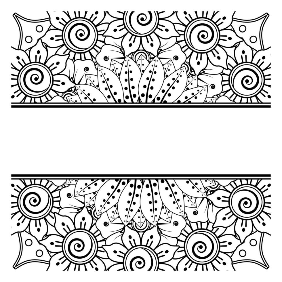 Frame in eastern tradition. stylized with henna tattoos decorative pattern for decorating covers for book, notebook, casket, magazine, postcard and folder. vector