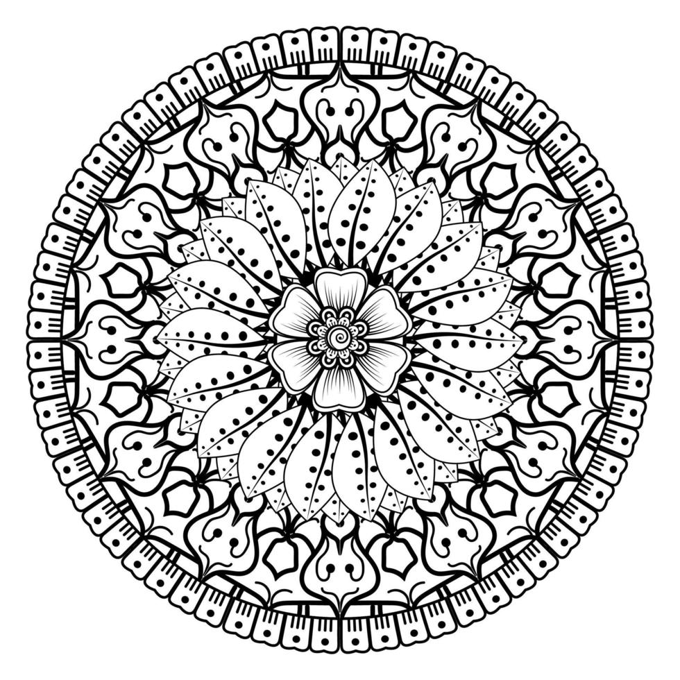 flor mehndi para henna, mehndi, tatuaje, decoración. ornamento decorativo en estilo étnico oriental. vector