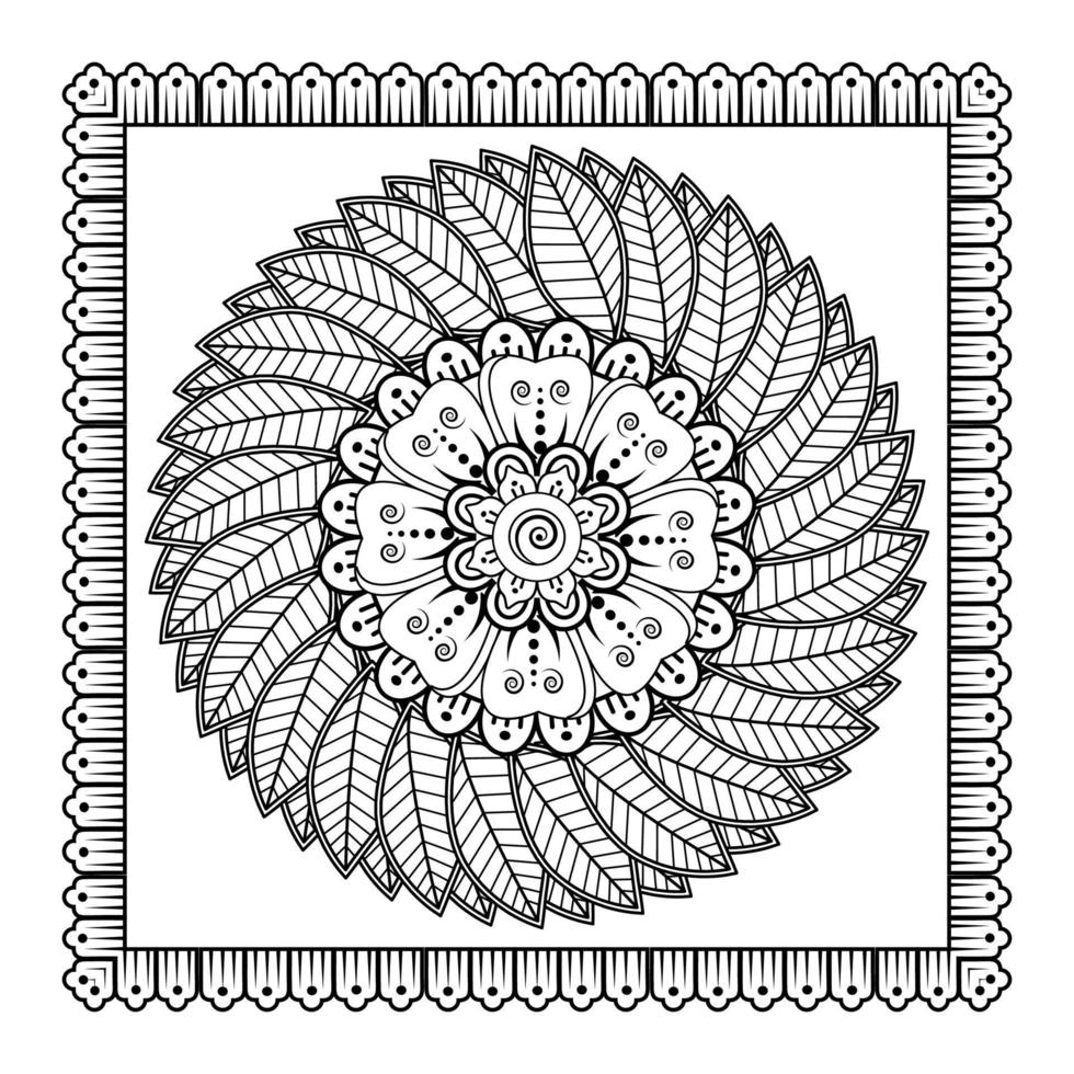 Mehndi flower for henna, mehndi, tattoo, decoration. Decorative ornament in ethnic oriental style. vector