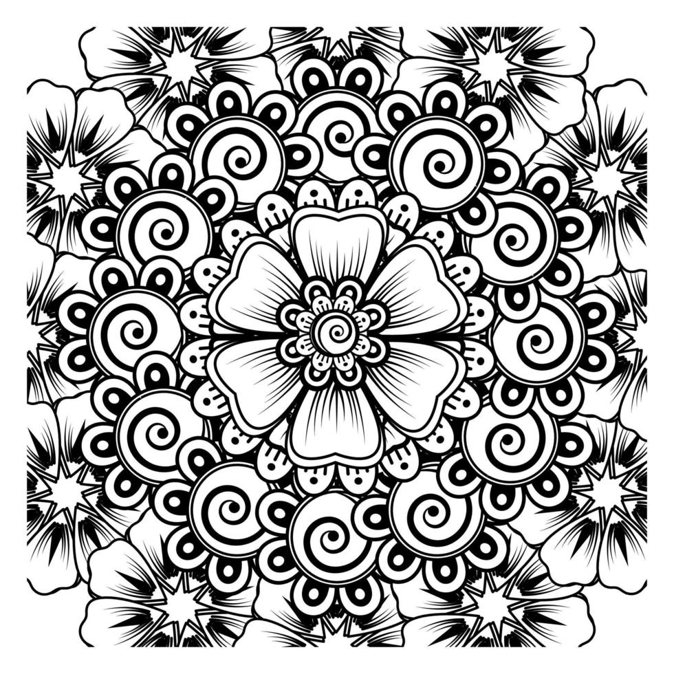 flor mehndi para henna, mehndi, tatuaje, decoración. ornamento decorativo en estilo étnico oriental. vector