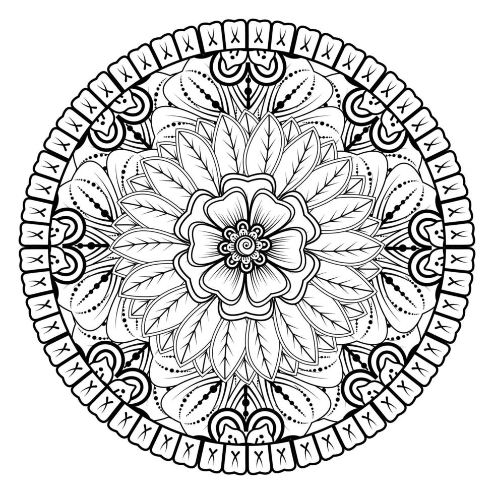 flor mehndi para henna, mehndi, tatuaje, decoración. ornamento decorativo en estilo étnico oriental. vector