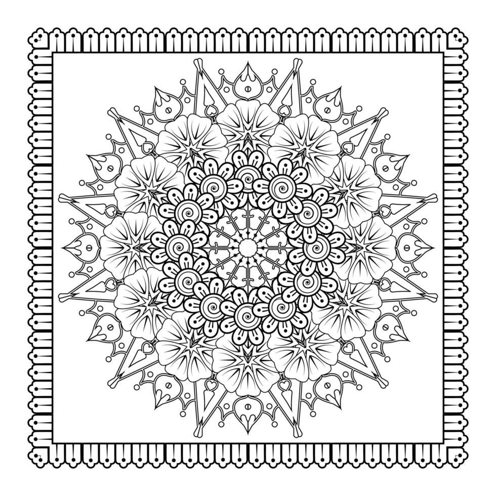 flor mehndi para henna, mehndi, tatuaje, decoración. ornamento decorativo en estilo étnico oriental. vector