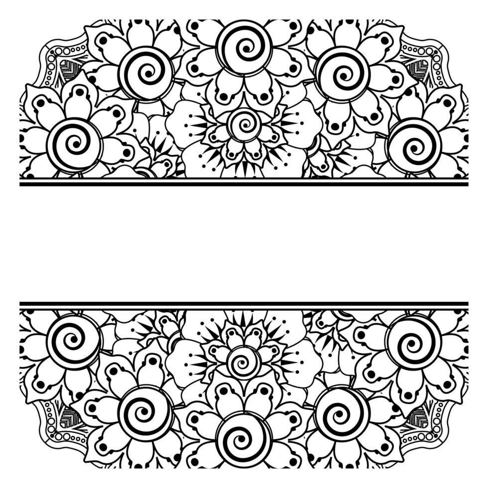 Frame in eastern tradition. stylized with henna tattoos decorative pattern for decorating covers for book, notebook, casket, magazine, postcard and folder. vector