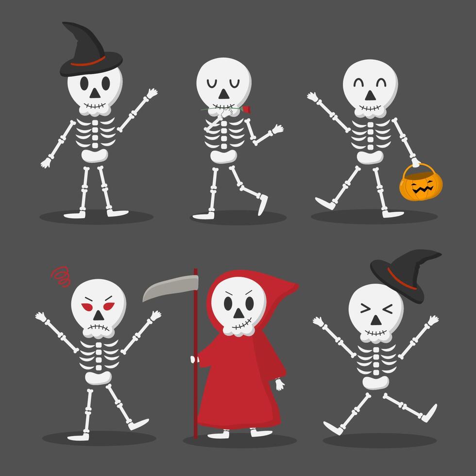 Vector skeleton character or mascot in different pose and activities