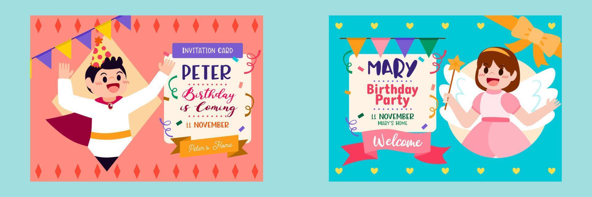 Greeting card design with lovely party vector