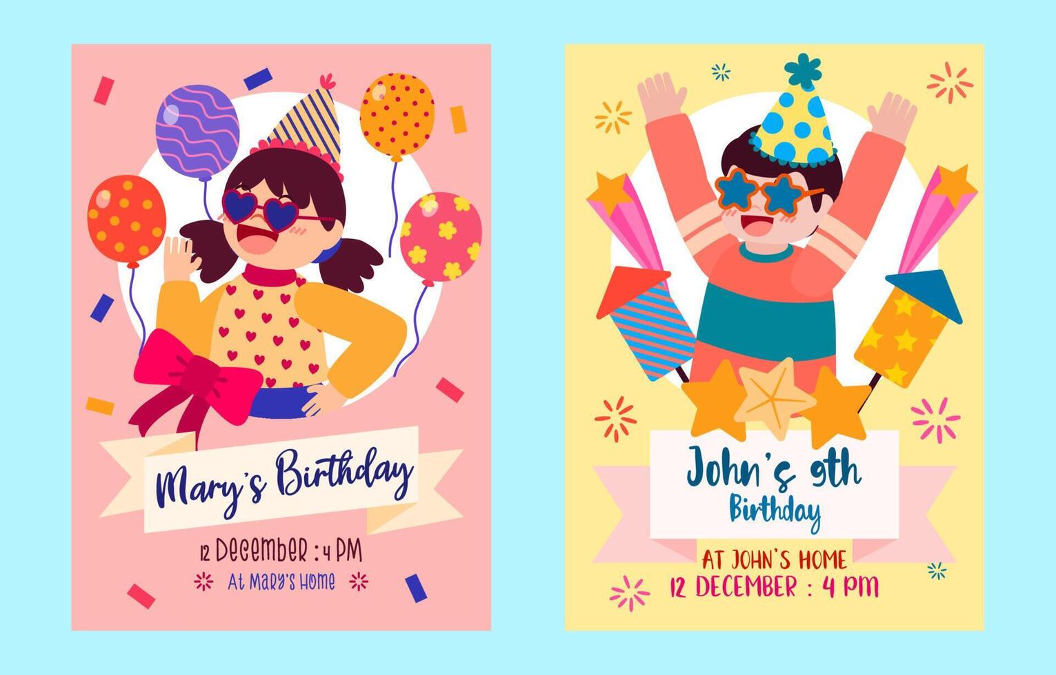 Greeting card design with lovely party vector