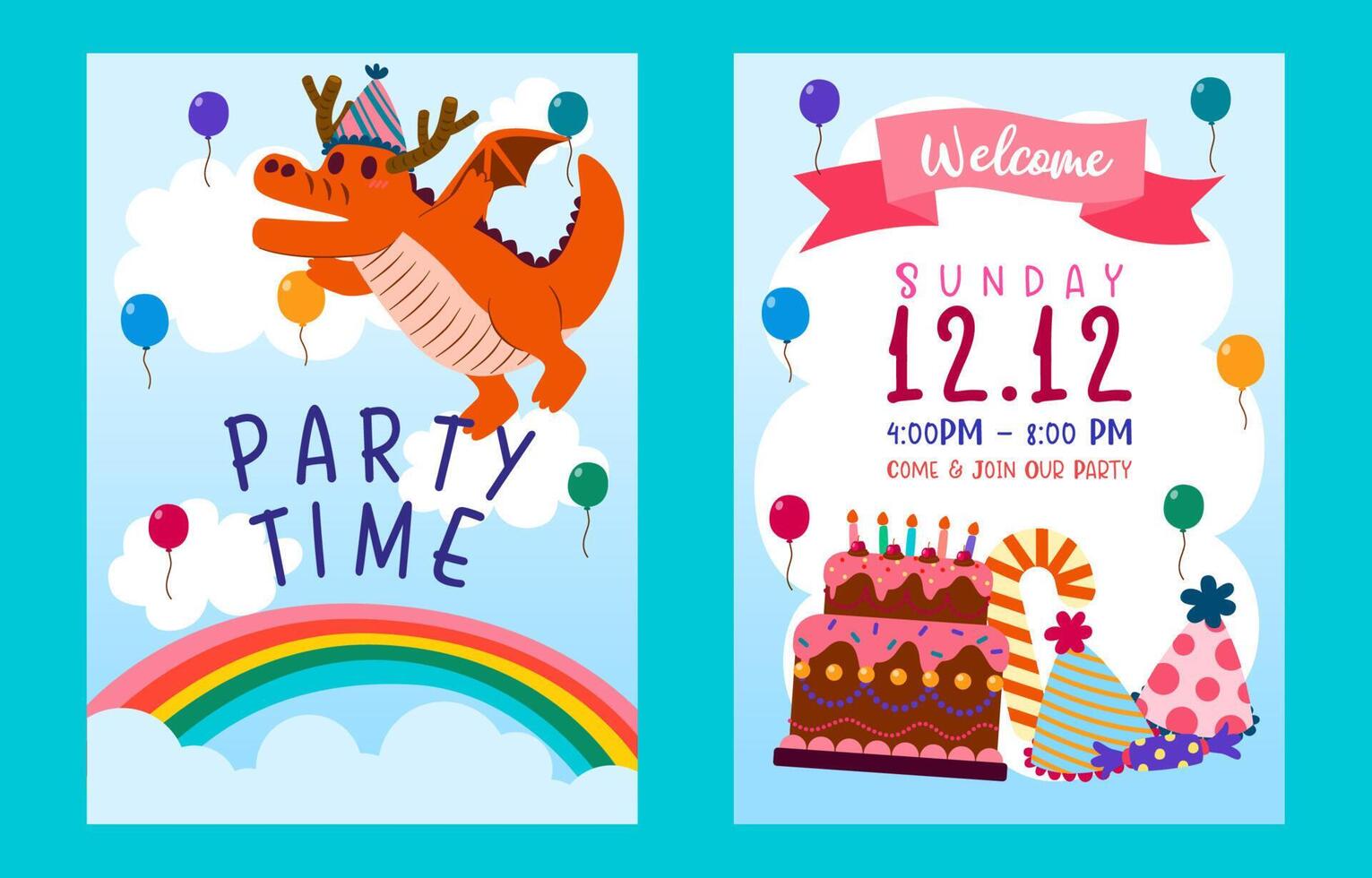 Greeting card design with lovely party vector