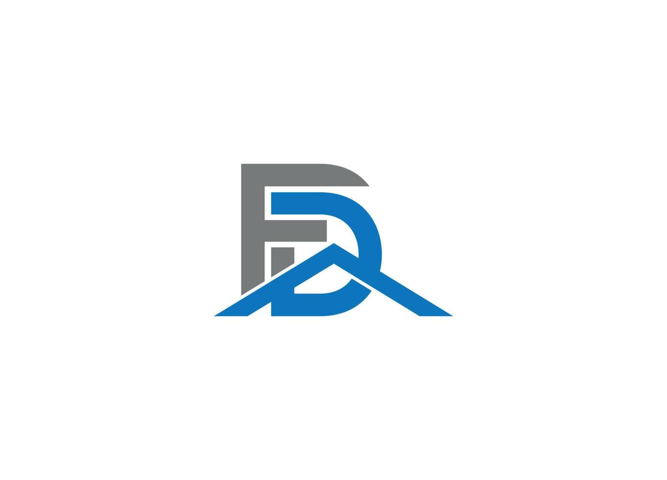 plantilla de icono de vector de diseño de logotipo moderno inicial fd