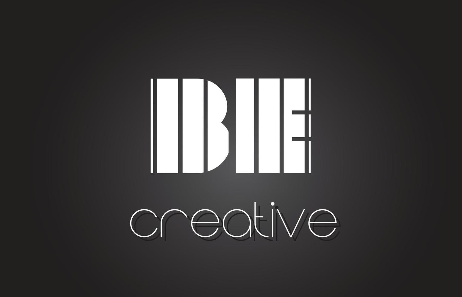 BE B E Letter Logo Design With White and Black Lines. vector