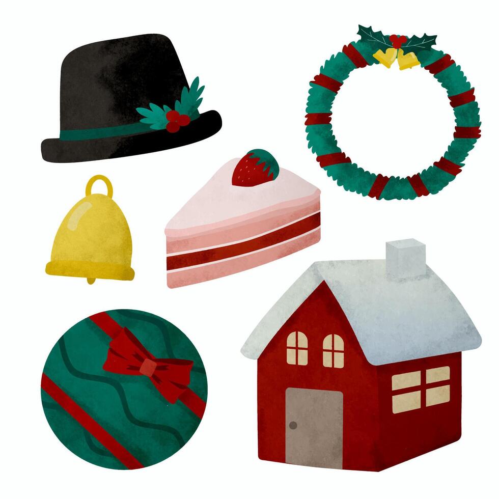 Christmas design element object for decorating in christmas festival and invitation card, party, New Year's, Christmas, vector