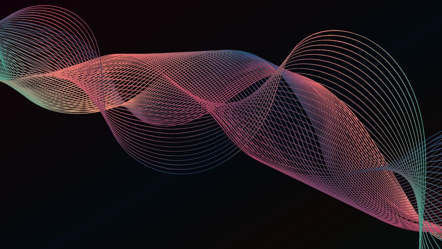 Abstarct 3D effect background with smooth curves. Perfect for websites and presentations. Colorful and restful dark theme. vector