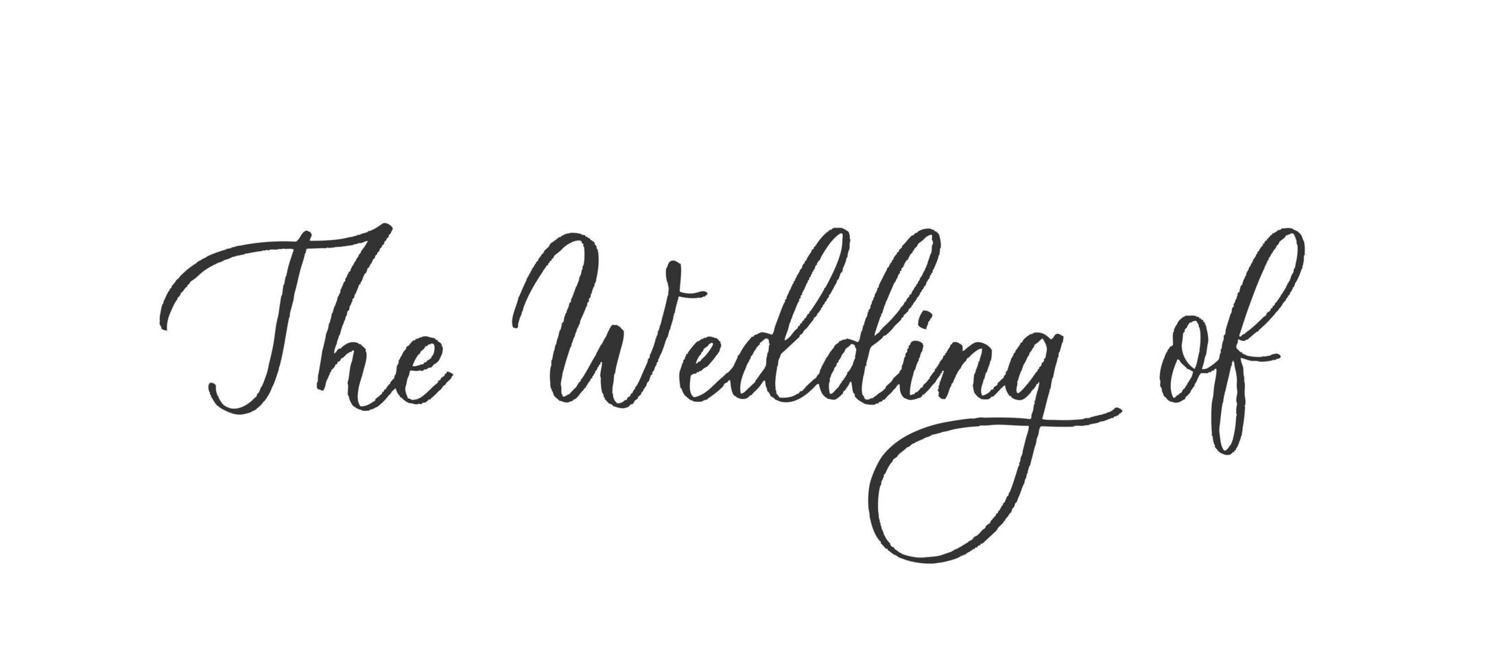 la boda fuera - inscripción caligráfica de boda con líneas suaves. vector